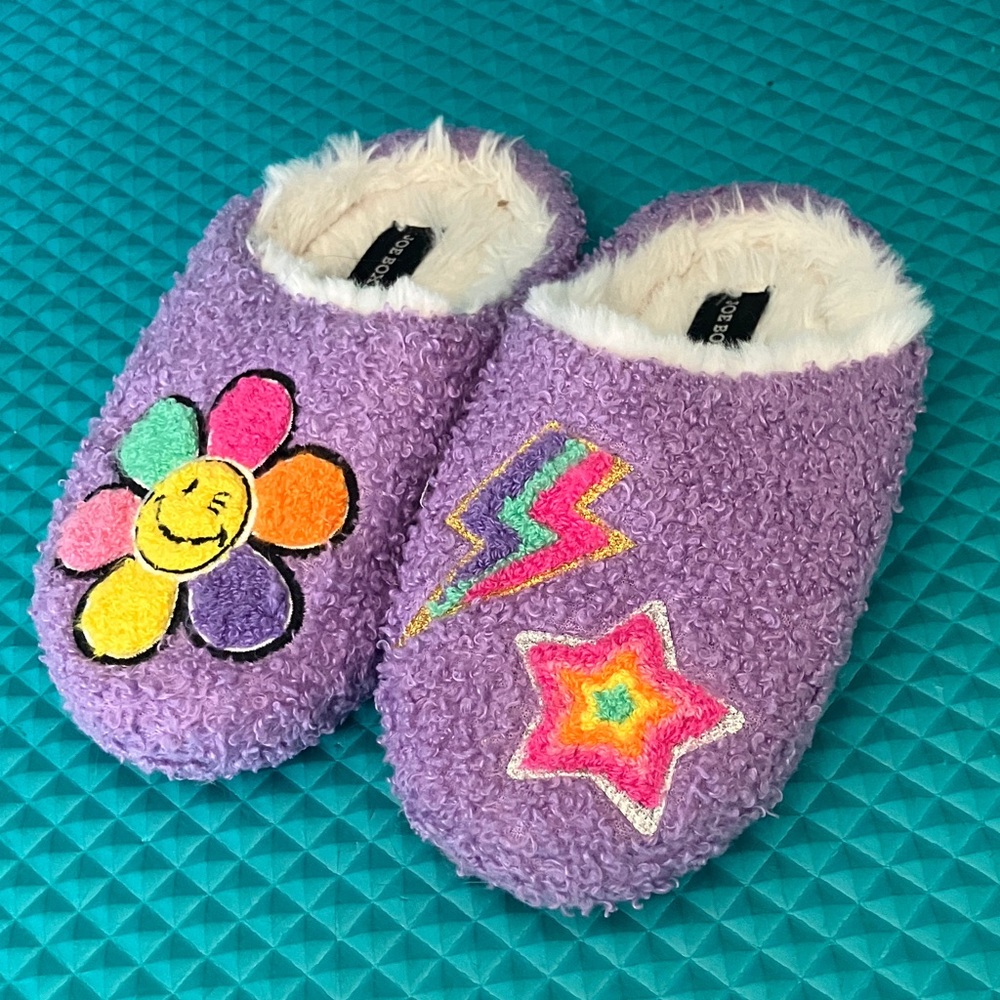 Joe Boxer  Girl Purple Plush Clog Slippers | S 11-12